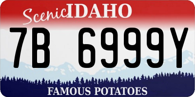ID license plate 7B6999Y