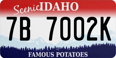ID license plate 7B7002K