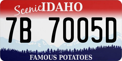 ID license plate 7B7005D