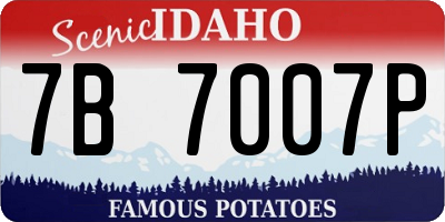 ID license plate 7B7007P