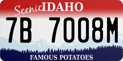 ID license plate 7B7008M
