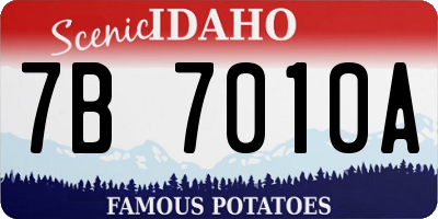 ID license plate 7B7010A