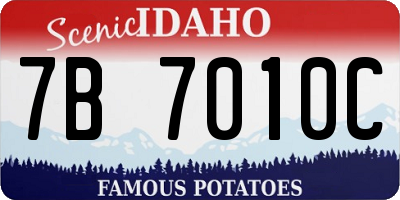 ID license plate 7B7010C
