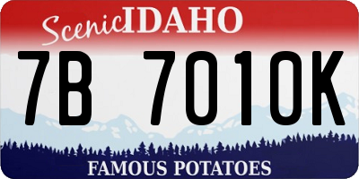 ID license plate 7B7010K