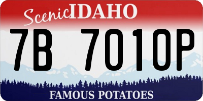 ID license plate 7B7010P