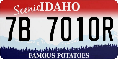 ID license plate 7B7010R