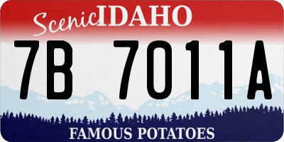ID license plate 7B7011A