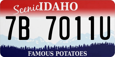 ID license plate 7B7011U