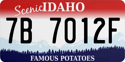 ID license plate 7B7012F