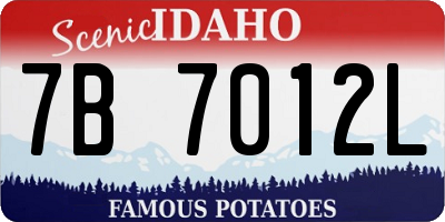 ID license plate 7B7012L
