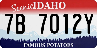 ID license plate 7B7012Y