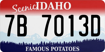 ID license plate 7B7013D