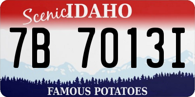 ID license plate 7B7013I