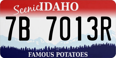 ID license plate 7B7013R