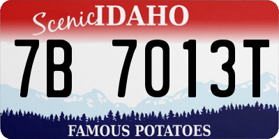 ID license plate 7B7013T