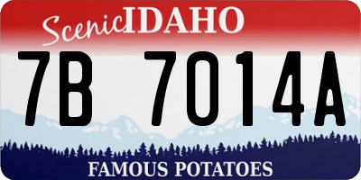 ID license plate 7B7014A