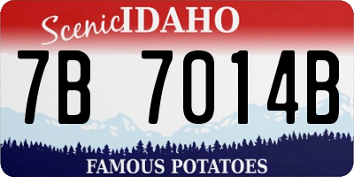 ID license plate 7B7014B