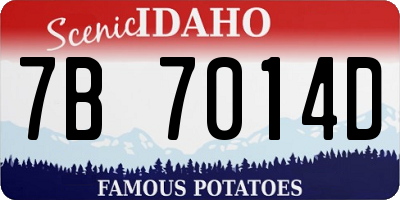 ID license plate 7B7014D