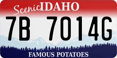 ID license plate 7B7014G