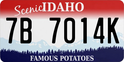 ID license plate 7B7014K