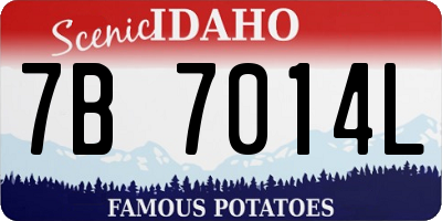 ID license plate 7B7014L