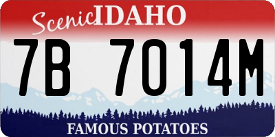 ID license plate 7B7014M