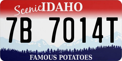 ID license plate 7B7014T