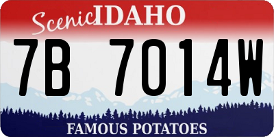 ID license plate 7B7014W
