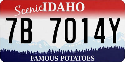 ID license plate 7B7014Y