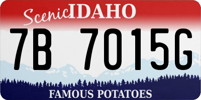 ID license plate 7B7015G