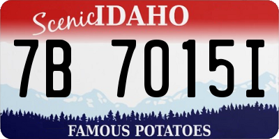 ID license plate 7B7015I