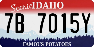 ID license plate 7B7015Y