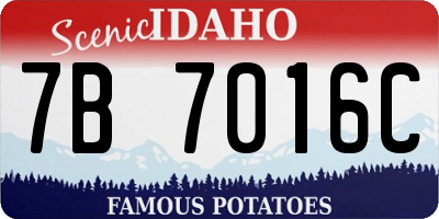 ID license plate 7B7016C