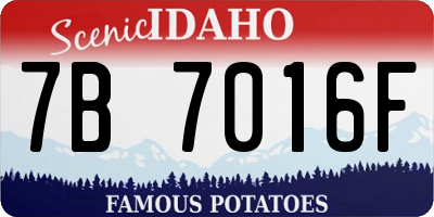 ID license plate 7B7016F