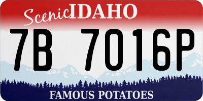 ID license plate 7B7016P