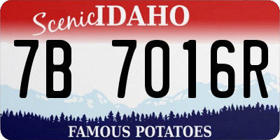 ID license plate 7B7016R