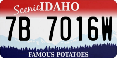 ID license plate 7B7016W