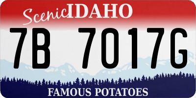 ID license plate 7B7017G