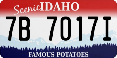 ID license plate 7B7017I