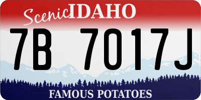 ID license plate 7B7017J