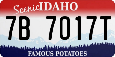 ID license plate 7B7017T