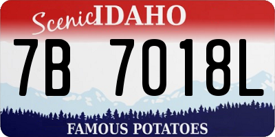 ID license plate 7B7018L