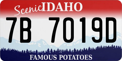 ID license plate 7B7019D
