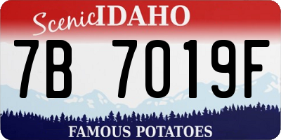 ID license plate 7B7019F