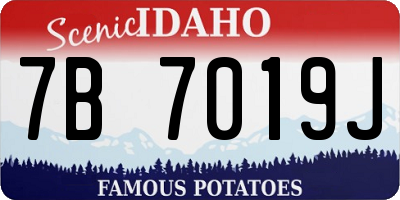 ID license plate 7B7019J