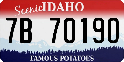 ID license plate 7B7019O