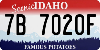 ID license plate 7B7020F