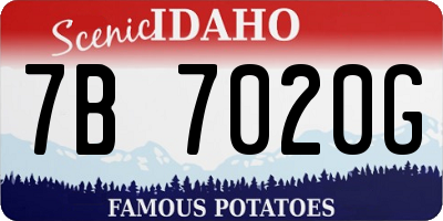 ID license plate 7B7020G
