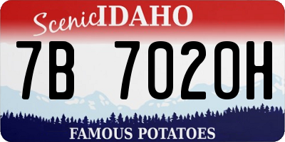 ID license plate 7B7020H