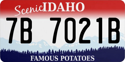 ID license plate 7B7021B